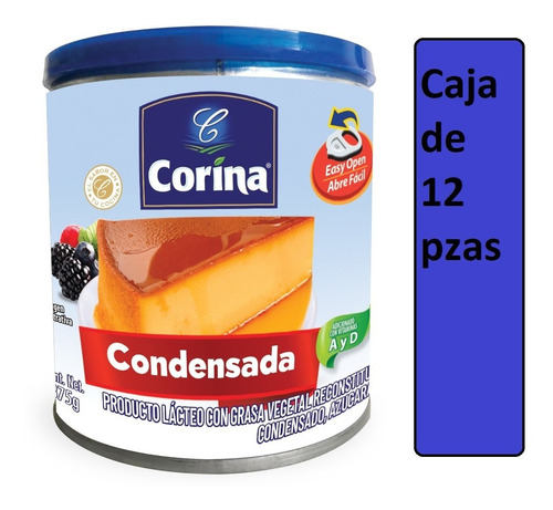 Caja Leche Condensada Corina  Con Tapa Reusable  12/375gr
