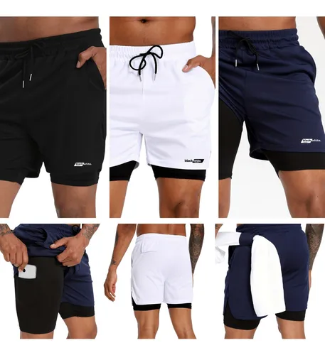 Kit 3 Short Duplo 2 Em 1 Esportivo Com Bolso Academia Treino Menor preço em Kit 3 Short Duplo 2 Em 1 Esportivo Com Bolso Academia Treino