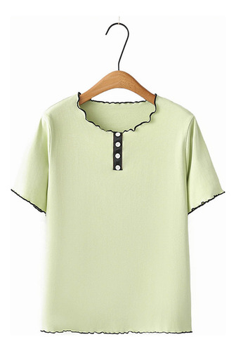 A Camiseta De Verano Para Mujer, Talla Grande, Color Liso,