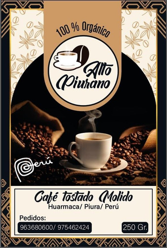 Café Tostado Molido 100% Orgánico