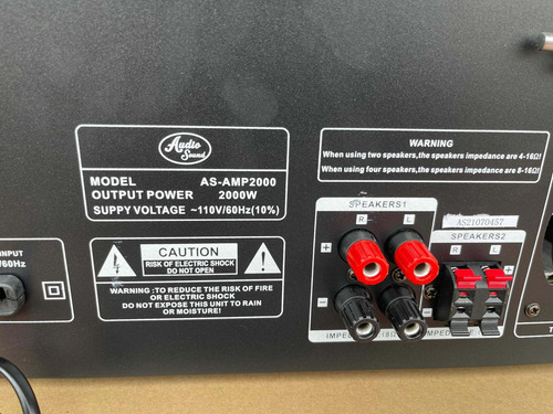 Imagen 4 de 6 de Amplificador De Sonido Audio Sound 1200watts Bluetooth