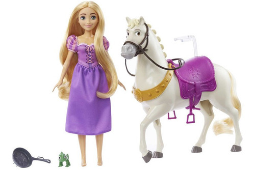 Disney Princesa Muñeca Rapunzel Y Maximus + Flynn Rider