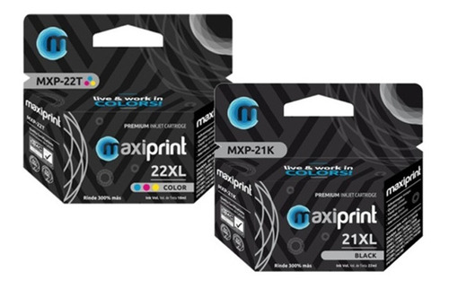 Cartucho De Tinta Maxiprint Hp 21xl / 22xl