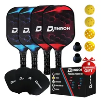 Comprar Set De 4 Palas De Pickleball De Fibra De Carbono - Set ...