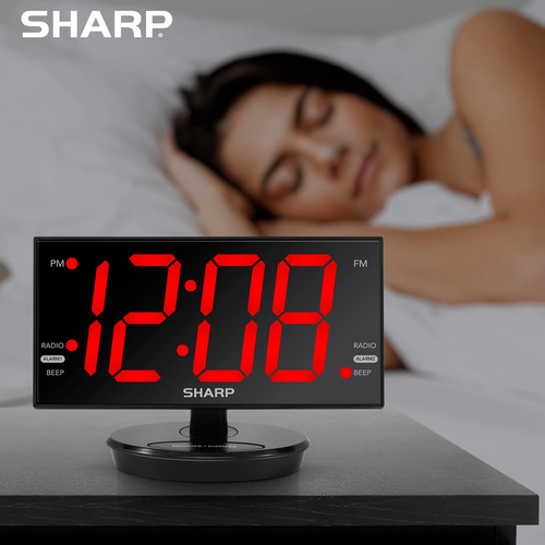 Reloj Despertador Digital Led Extragrande Con Radio Fm