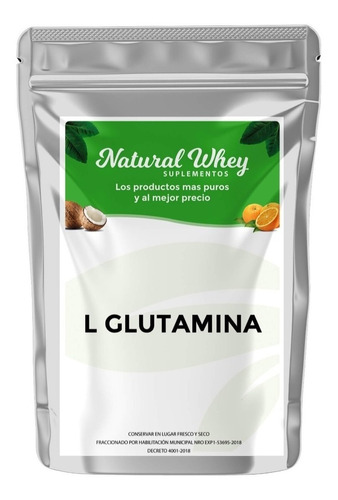 Suplemento en polvo Natural Whey Suplementos  L-Glutamina aminoácidos en doypack de 100mL