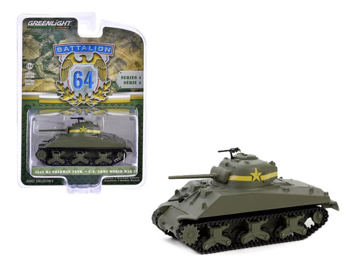 Greenlight Battalion S4 1943 M4 Sherman Tank U.s. Army Ww 2 Color Verde Musgo