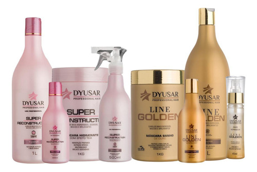 Kit De Reconstrução Super E Kit De Hidratação Ouro Dyusar