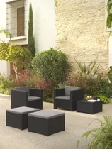 Comprar Juego De Living Simil Rattan Muebles Jardin Exterior Sira 2 Sillas + Mesa