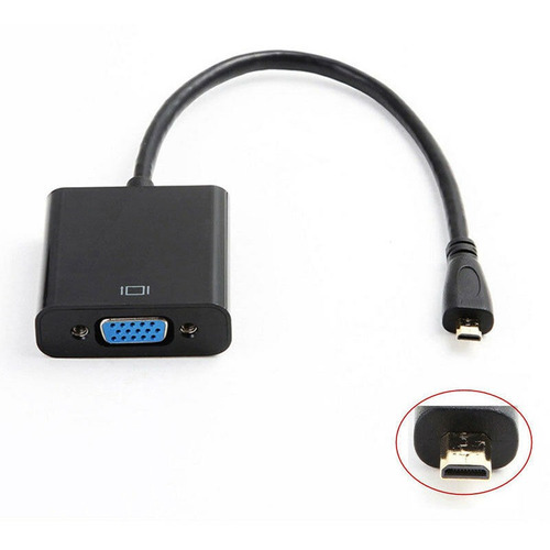 Cable Adaptador De Micro Hdmi Macho A Vga Hembra Sin Audio