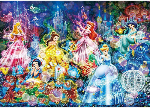 Kit De Pintura Con Diamantes 5d 40x50cm Princesas De Disney