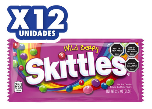 Skittles Wildberry Caramelos Masticables 62g X 12un.