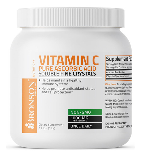 Vitamina C En Polvo Absorcion Acido Soluble 1000 Mg 1 Kg