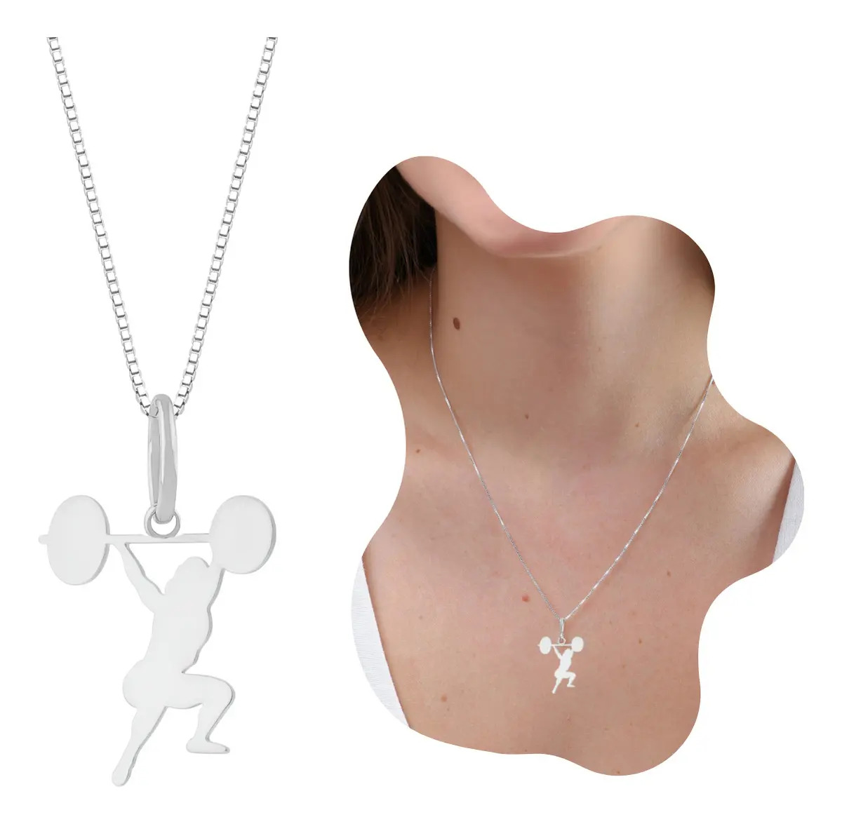 Colar Feminino Prata 925 Musculação Premium Prateado