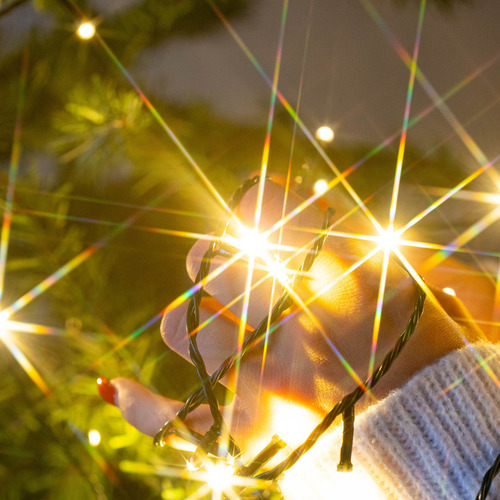 Serie De Luces Navideñas 300 Leds (13.5m) Con 8 Modalidades Luces Cálida