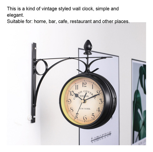 General Reloj De Pared Vintage De Doble Cara Para