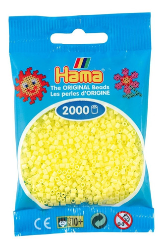 Hama Beads Mini 2.5mm Perler 2000 Unid Color Amarillo Pastel