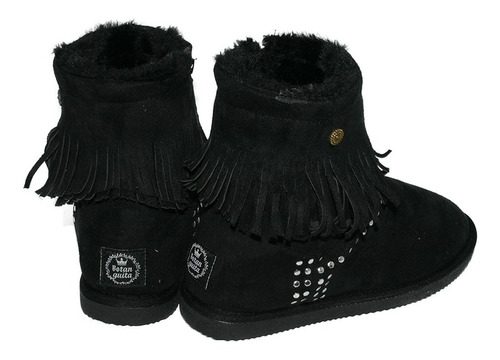 Imagen 3 de 8 de Pantubota Australiana Bota Mujer Corderito Tachas Flecos