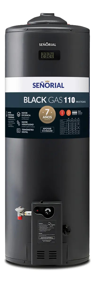 Termotanque Señorial gas tsbg-110 Black 2.0 Color Negro 110 Litros