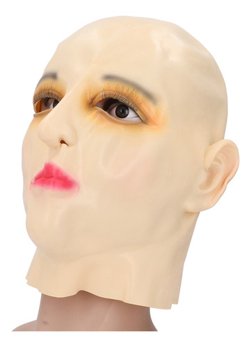 Disfraz De Látex Para Mujer, Cubrecabezas, Rostro Femenino,