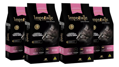 Kit 4 Ração Imperialle Cat Adulto Castrado Salmão Gato 2,5kg