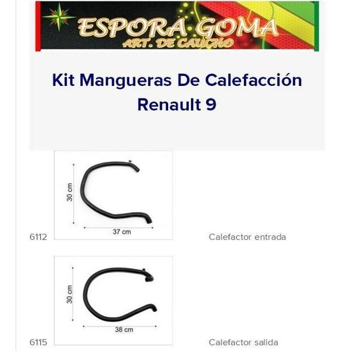 Imagen 2 de 2 de Kit Mangueras De Calefaccion Renault 9