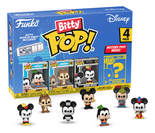 Funko Bitty Pop Disney Goofy, Chip, Minnie Mouse & Mystery