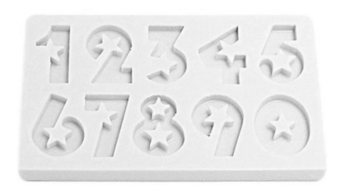 Molde Silicon Numeros C/estrella Fondant Cupcake Gelatina Ch