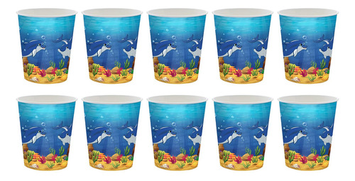 Vajilla Desechable Para Fiesta, 10 Vasos De Papel