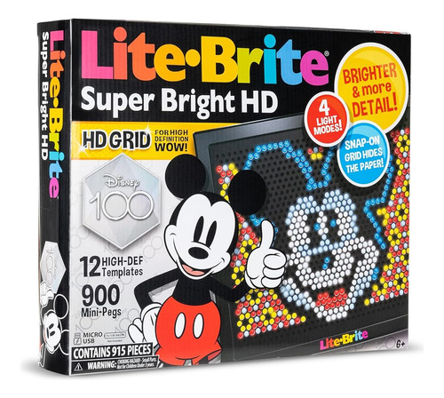 Lite-brite Disney Super Bright Alta Definición,100 Años De M