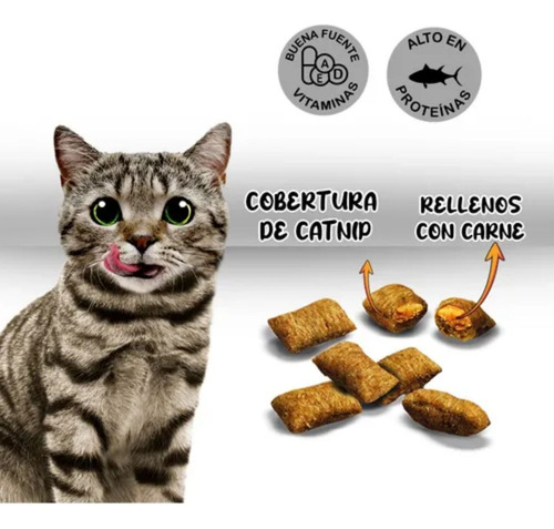 Galletas Crunchy Cobertura Catnip Rellenas De Carne 3 X 50 G