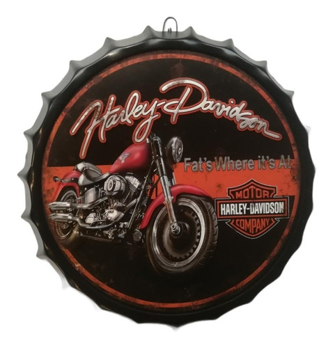 Placa  Poster's Tapa Metal  Decorativa 40cm Harleydavidson 