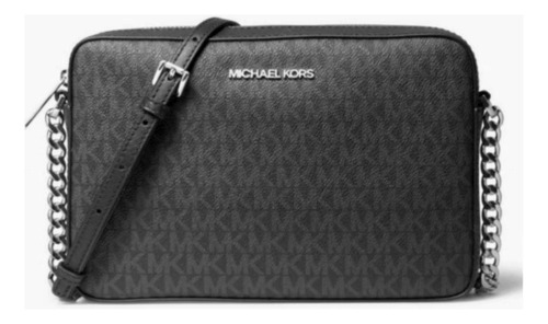 Crossbody Jet Set Michael Kors  Color Negro Y Cafe