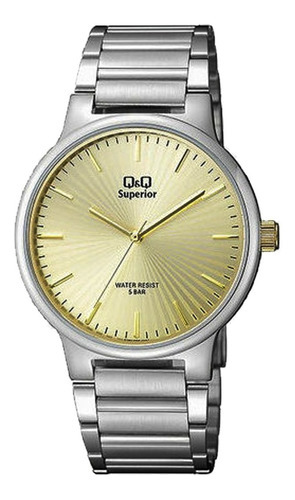 S282j200y - Reloj Q&q Superior P/m Acero Color de la correa Plateado Color del bisel Plateado Color del fondo Dorado