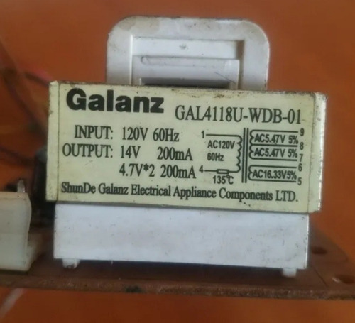 Imagen 3 de 3 de Tarjeta Lógica Reloj Microondas Galanz