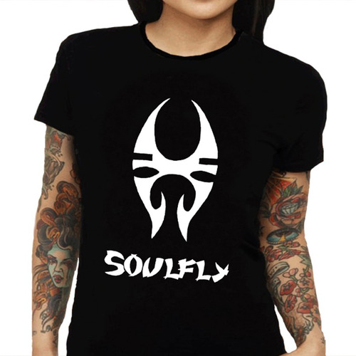 Camiseta Feminina Soulfly - 100% Algodão