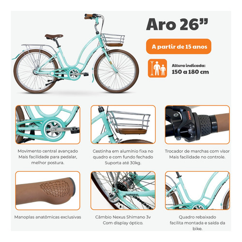 Bicicleta Aro 26 Nathor Antonella Vintage Para Passeio Old