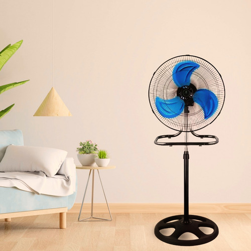 Ventilador 18 Novoline | 3 En 1 | Metálico | 3 Aspas | 60w Estructura Negro Aspas Azul Diámetro 18 Frecuencia 60hz Material De Las Aspas Metal