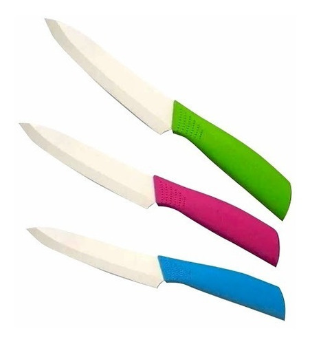 Cuchillo Ceramica Mango Silicona 18cm No Desafilan Porcelana