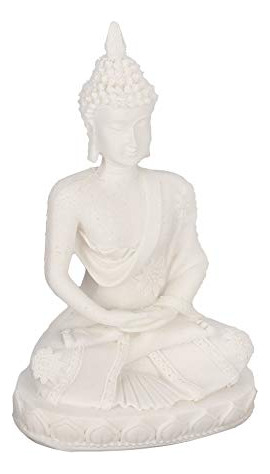 Estatua De Buda Meditación Tallado Decoración Hogar Blanco