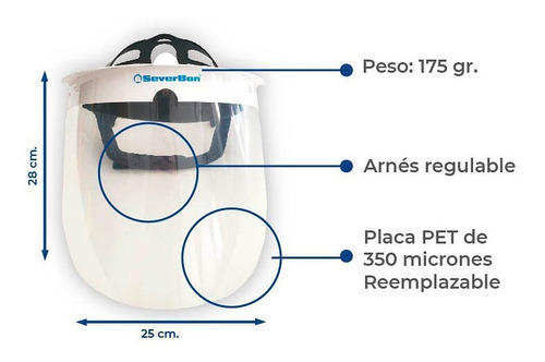 Máscara Protector Facial Severbon Sv600 Ajustable