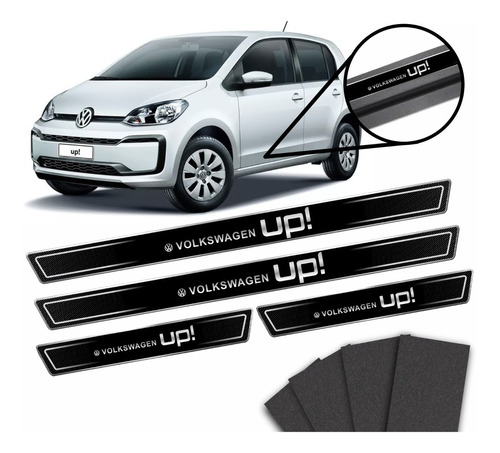 Kit Adesivo Protetor Soleira Porta Compatível Volkswagen Up