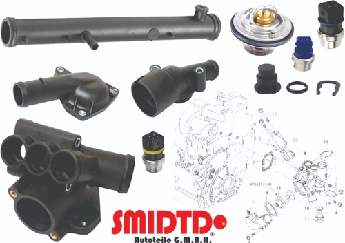 Brida Agua Completa Tubo Bulbos Vw Jetta A3 Vr6 2.8l 93-99