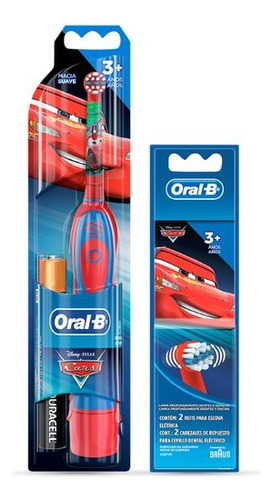 Oral-b Disney pixar cars cepillo dental eléctrico con 2 Repuestos 3+