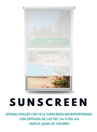 Cortinas Roller Sun Screen 5% 1.30x1.25 Ventana De 1,20x1,10
