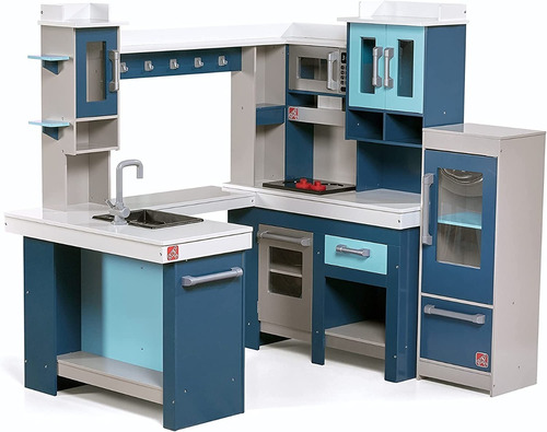 Juego De Cocina De Madera; Azul
