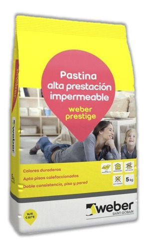 Pastina Weber Prestige 5kg Antihongo Impermeable Porcelanato Color Arena