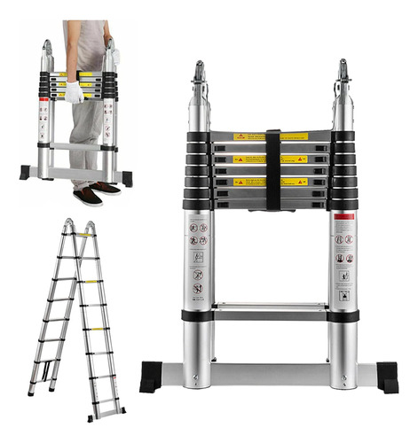 Escalera Telescópica De Aluminio De 16.5 Pies