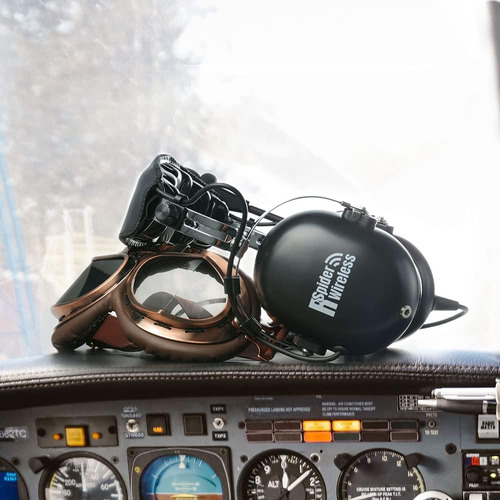 Auricular P/ Aviación Spiderwireless 100a, Over-ear, Negro