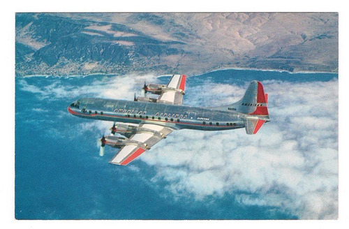 Postal American Airlines Avion Jet Powered Electra B3